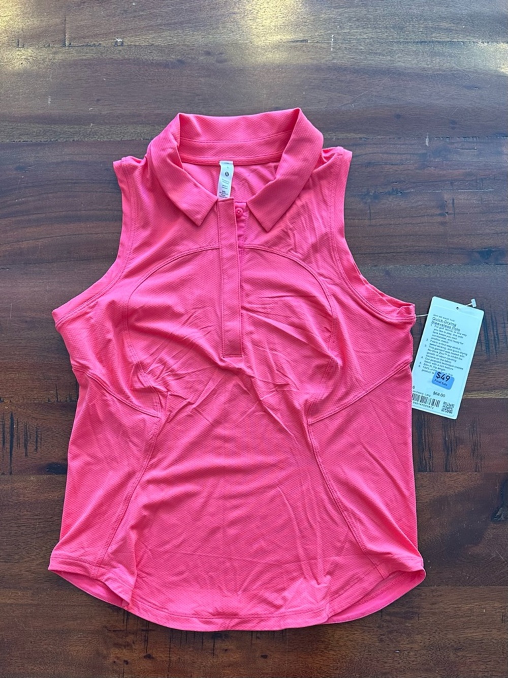 Lululemon Quick-Drying Sleeveless Polo, Lip Gloss